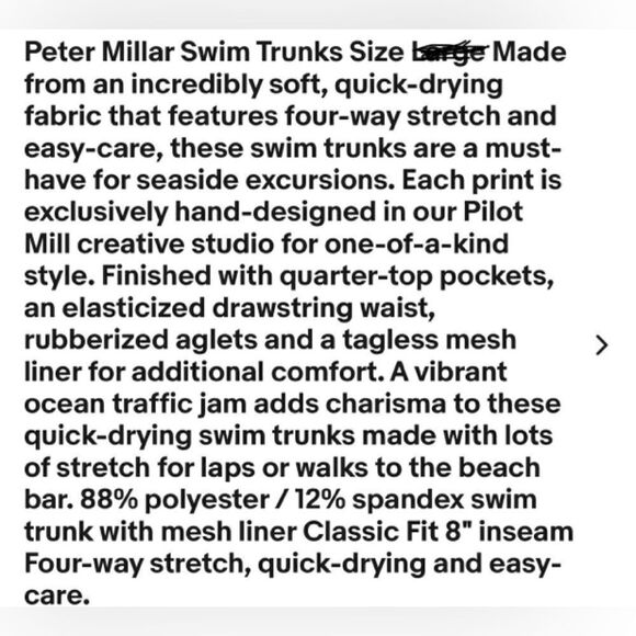 COPY - Peter Millar men’s shark swim trunks NWT size large - Picture 12 of 12